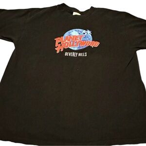 Vtg Beverly Hills Planet Hollywood Black T Shirt Sz XL Single Stitch USA Made